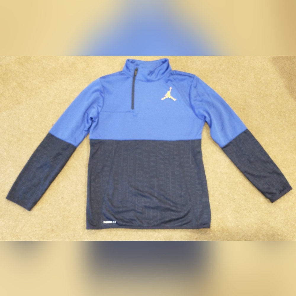 Jordan Therma Fit Boys Blue & Navy  XL Long Sleeve 1/4 Zip